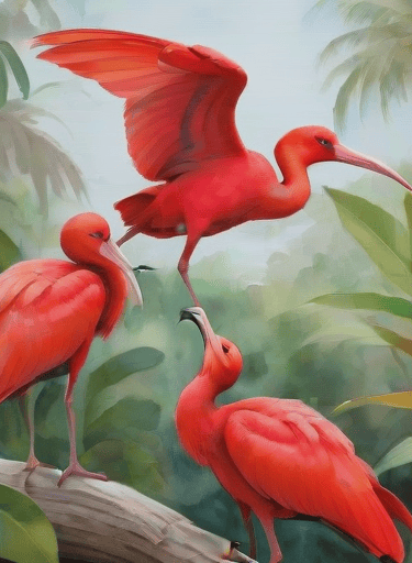 Scarlet Ibis painting