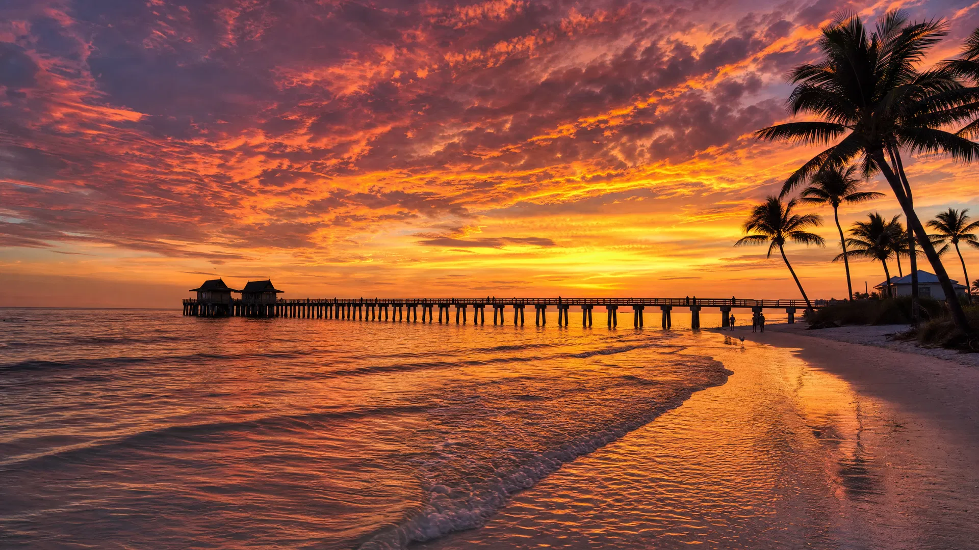 Naples pier at sunset